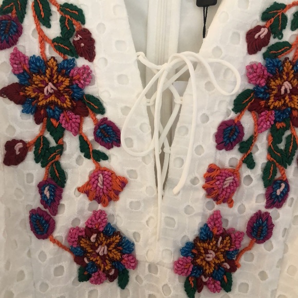 NWT! PatBo hand embroidered eyelet mini dress - Picture 3 of 9